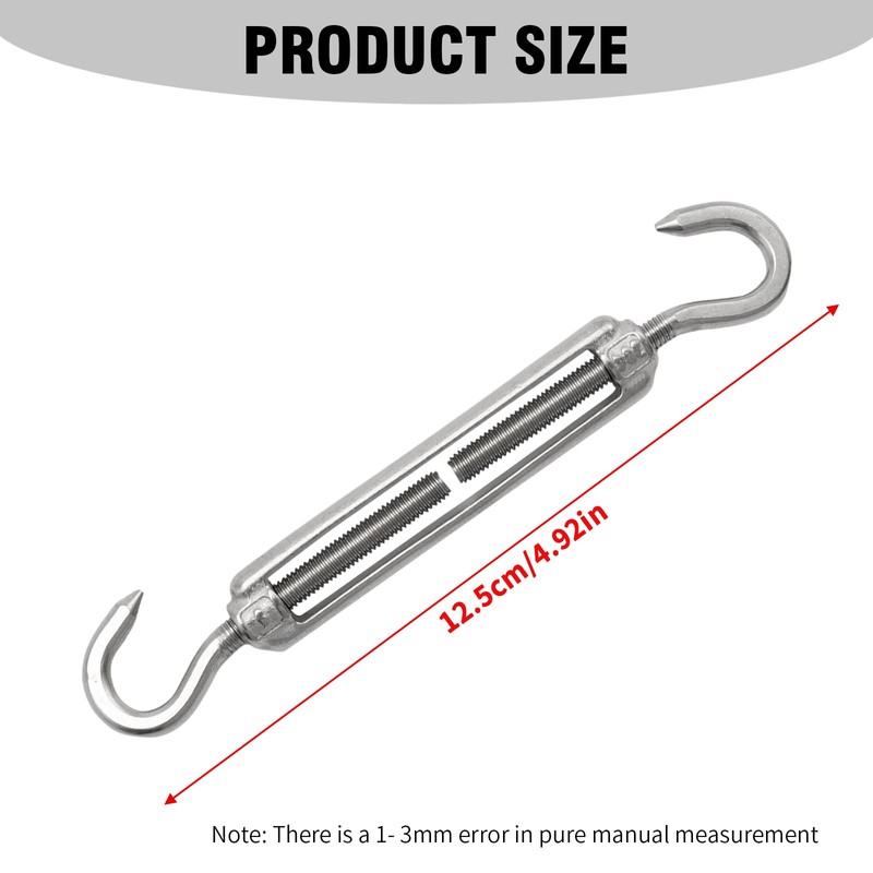 MDEOOSKY 10Pcs M5 Turnbuckle Hook and Hook, Stainless Steel Turnbuckle