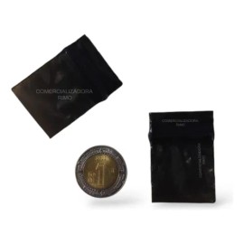 100 Bolsa Cierre Hermtico Zipper 1x1 Pulga 2.5x2.5cm Negro                                                                                            