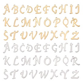 UNICRAFTALE Alphabet Charm, 304 Stainless Steel Charm, Letter A-Z Pendant, Initial Charm, Metal Parts, Metal Charm, Valance, Charm Parts, Necklace Parts, Jewelry Making, Piercing Parts, Accessory