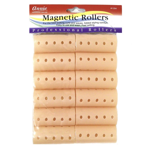 Annie Magnetic Rollers 12 Count Beige 1'' #1354