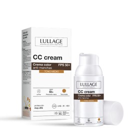 LULLAGE, CC Cream, Crema de Color Anti-manchas, Atenúa y Previene Manchas e Imperfecciones, Protector Solar, FPS 50+, Tono Medio, 30 ml