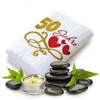 Abc Casa Gift Towel for 50th Birthday with Embroidered Hearts