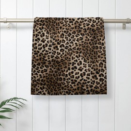 JEFERSO Brown Leopard Print Kitchen Towels Cheetah Print Decor Animal Skin Print Cheetah Dish Towels, 16x24 Inch Farmhouse Holiday Decoration Absorbent Hand Towels for Kitchen Drying Set of 2