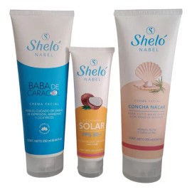 Crema Concha Nacar Baba De Caracol Y Bloqueador Shelo 3 Pack
