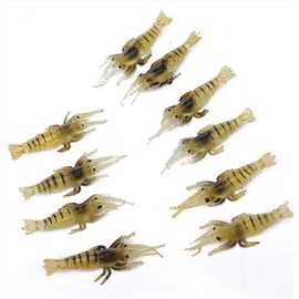 tomtask Shrimp Worm Soft Lures Fishing Lures Fishing Bait Soft Worm Small Shrimp Evil Lure Set (20 Pieces)