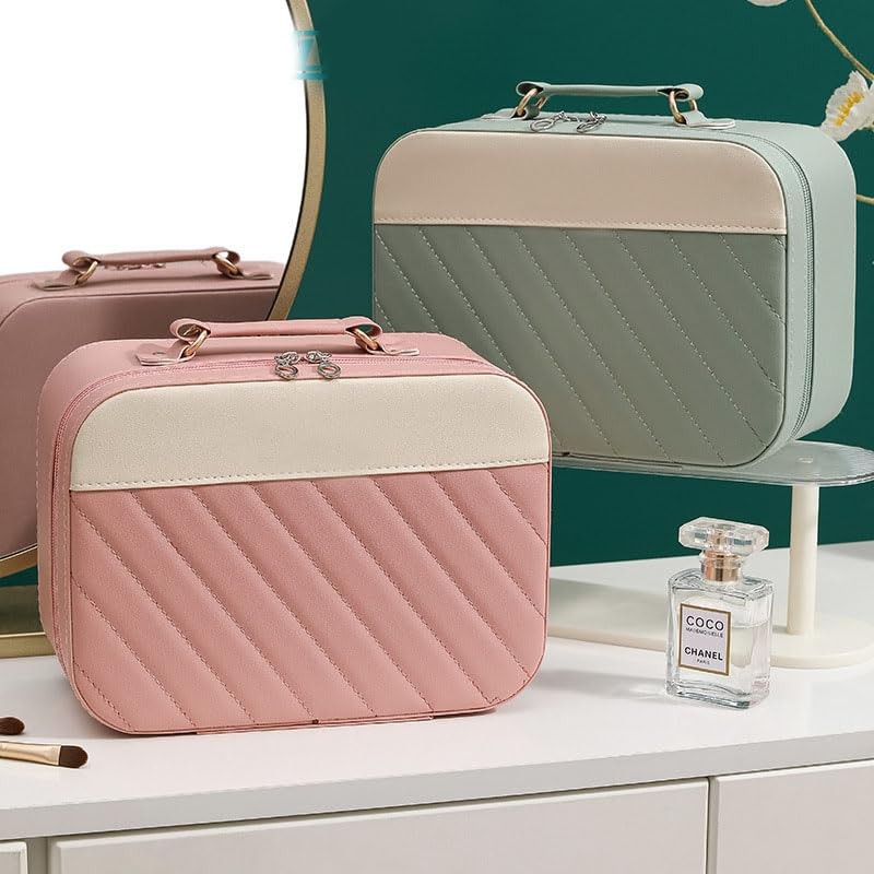 ZONADA Elegant PU Makeup Case with Ample Storage and Waterproof
