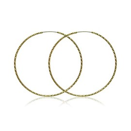 GUESS Textured Endless Wire Hoop Earring Goldtone