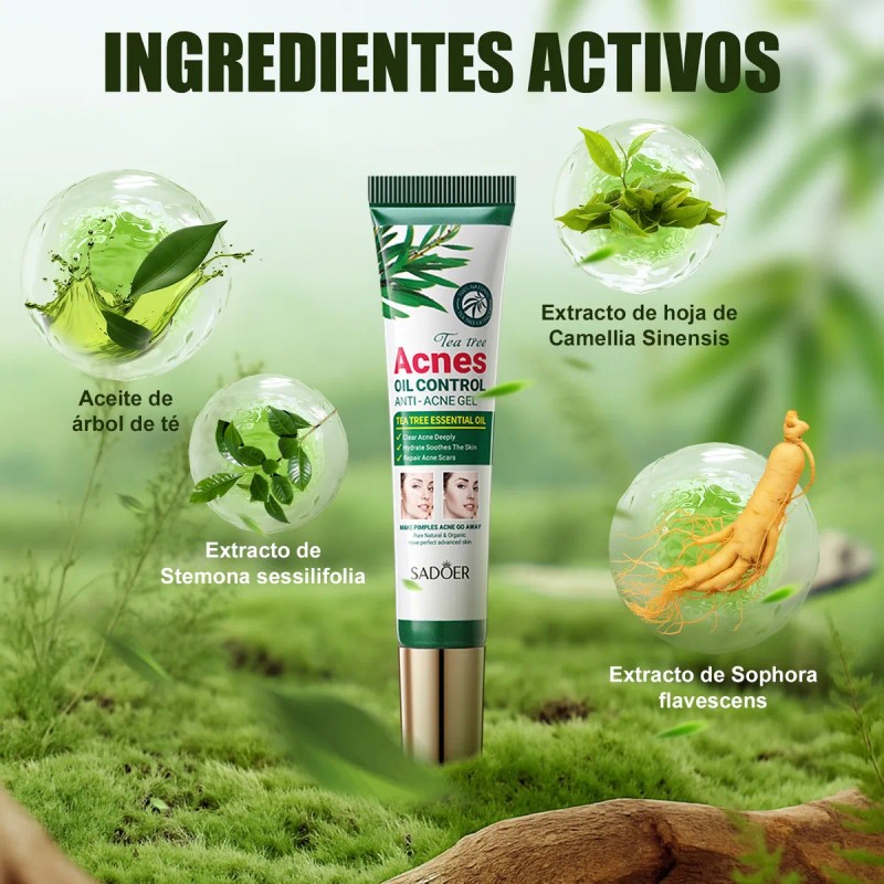 Gel Anti-acné Con Aceite Esencial Árbol De Té Eliminar Acné