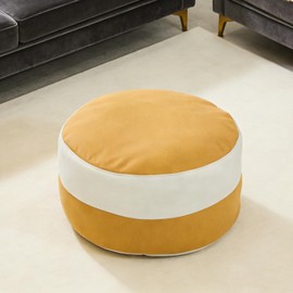Louis Donné Unstuffed Moroccan Pouf Ottoman Foot Rest Cover Waterproof Pu Leather Small Ottoman with Storage Multifunctional Folding Pouf Cover for Living Room, Bedroom or Balcony ONLY Cover