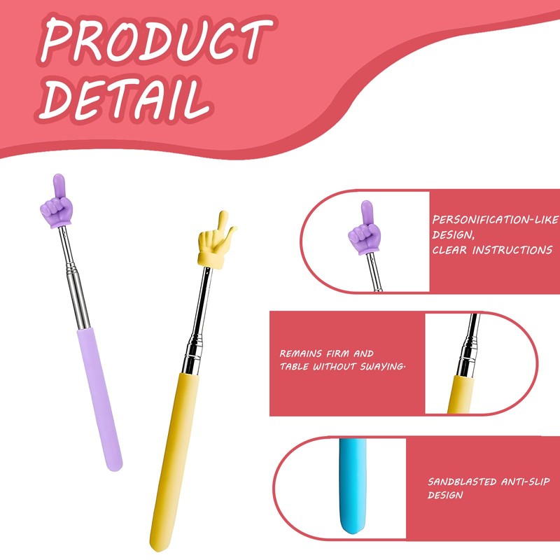 Syylqyr 6 Pcs Finger Pointer Stick, Retractable Pointer Stick, Ideal