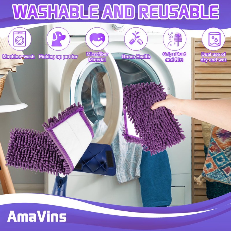 AmaVins 2 Pack Pet System Microfiber Sweeping Pad for Bona