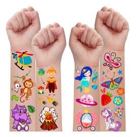 Leesgel 56 Sheets Tattoo Children, Children's Tattoo Girls Boys Children's Tattoos Temporary Tattoo Stickers Children's Stickers Party Decoration Birthday Girl Boy Party Bag Children's Birthday Party