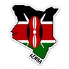 Squiddy Kenya Map with Flag - Vinyl Sticker for Car, Laptop, Notebook - 5"