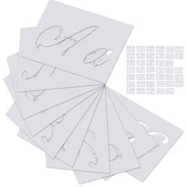 Auspcers 40 Pieces Letter Stencils, Plastic Stencils, Vintage Letters, Alphabet Numbers Stencil, for Painting on Wood, Large Numbers and Characters Capital Letters