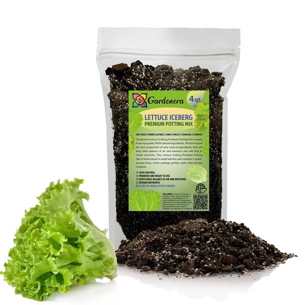 GARDENERA Premium Lettuce Iceberg Potting Soil Mix - Perfect Balance