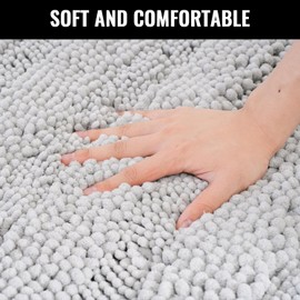 Genovega Bathroom Rug,Non-Slip Bath Mat,Soft Cozy Shaggy Thick Bath Rugs for Bathroom