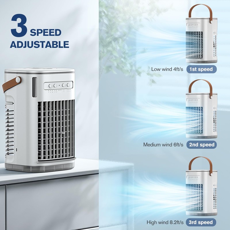 Mini Air Conditioner, Portable Air Conditioners AC w/Remote, USB Charging,