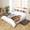 Loussiesd 3D Animal Print Bed Linen Set with Zip Wolf/Lion/Elk/Fish