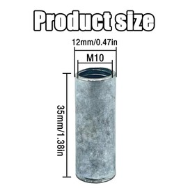 10 Pcs M10x35mm Round Rod Coupling Nuts,Threaded Round Connector Nuts，Round Nut Connector Kit for Mechanical Construction Industry DIY Home Projects