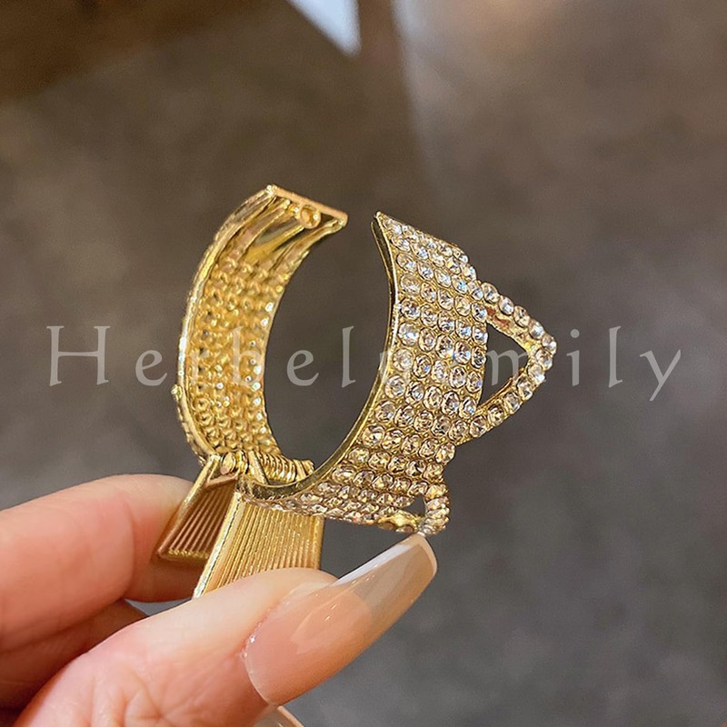 Herbeluemily Hair Claw Clip Rhinestone Bijou Ponytail Clip Ponytail Holder