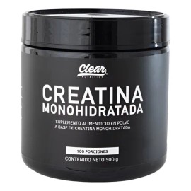 Clear Creatina Monohidratada 100 Servicios Sin Sabor 500 G