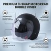 lvifloae MotorradBubble Visor, 3 Snap Visor Windscreen Lens with Folding