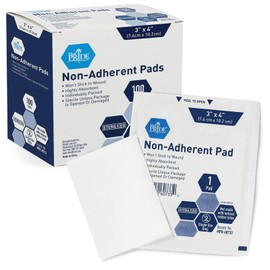 MED PRIDE Sterile Non Stick Pads for Wound Care and Wounds, Highly Absorbent, Painless Removal, Individually Wrapped (3x4 Inch (Pack of 100))