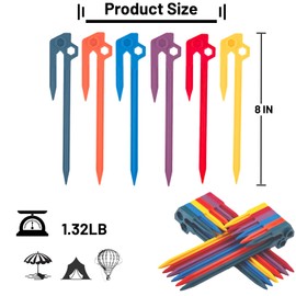 12 PCS Tent Stakes,AVOFOREST Heavy Duty Camping Stake Sturdy Novelty 8.1Inch Tent Pegs for Camping Patio, Garden, Canopies, Grassland, Outdoor (12pcs)
