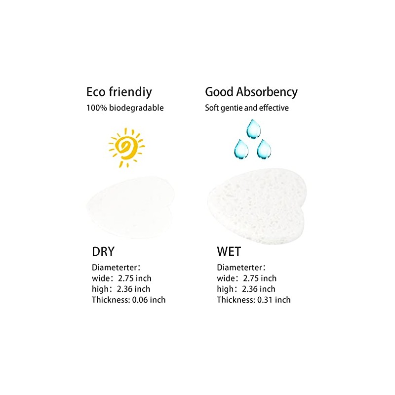50 esponjas faciales comprimidas, 100% natural de celulosa esponjas profesionales