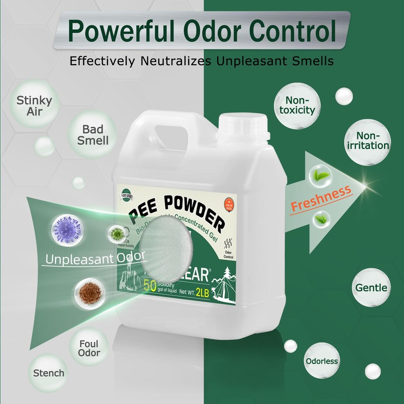ACTICLEAR Pee Powder Gel - 2lb Rapid 60-Second Absorption &