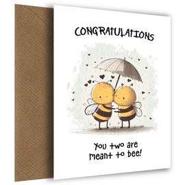 Funny Just Married Card - Meant to Bee - Wedding Cards for Bride and Groom or Congratulations to Mr & Mrs, Mr & Mr or Mrs & Mrs
