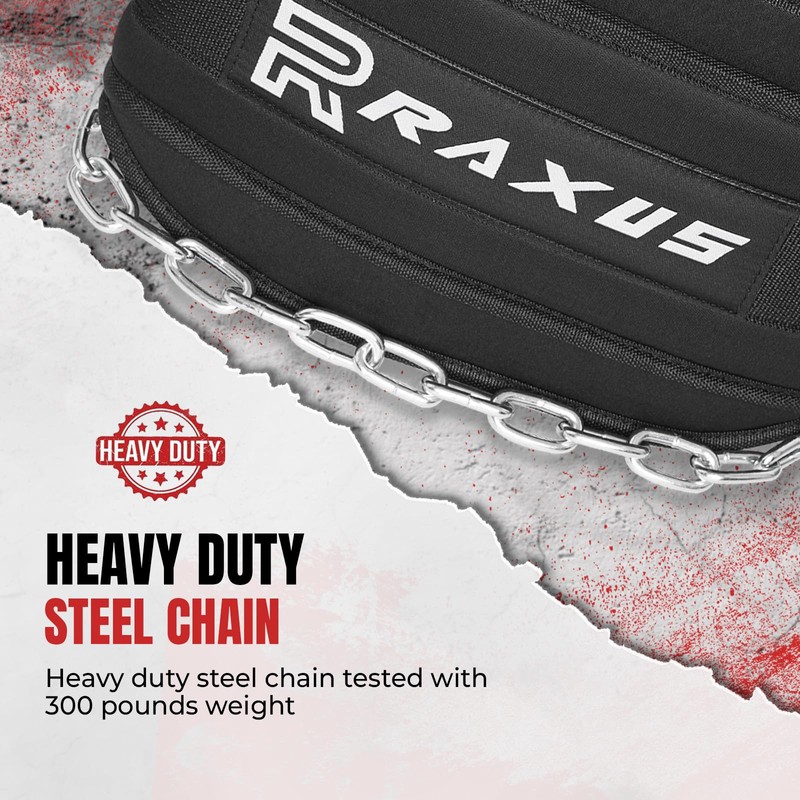 RAXUS Weight Lifting Belt with 2 Carabiners - Gym Belt,