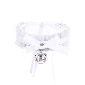 AOTENG STAR White Bell Choker Collar Necklace Lolita Bow Collar Cat Cosplay Kitty Velvet Collars