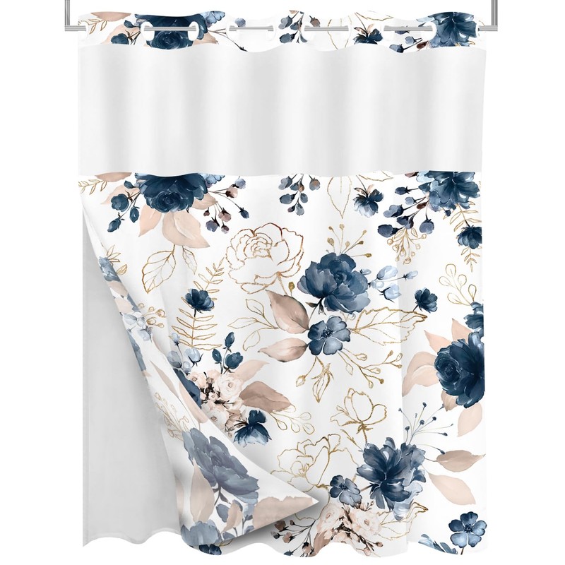 Tititex No Hooks Snap in Liner Rustic Navy Blue Floral