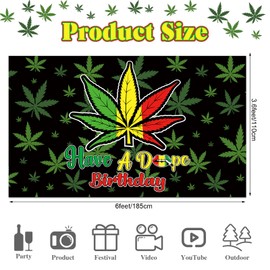 Panelee Have A Dope Birthday Backdrop Weed Decoration Pot Leaves Background Weed leaves Banner Photo Props for 420 Celebration Adult Birthday Party Supplies 72 x 43 Inch