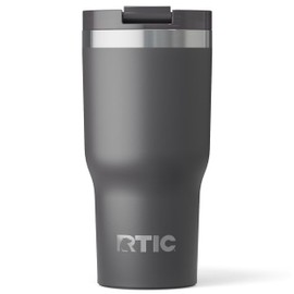 RTIC 20oz Essential Tumbler with Lid, Insulated, Stainless Steel, Metal, Double Wall Vacuum-Insulation, Ceramic Lined, Travel Cup for Iced Coffee, Tea, Hot and Cold Drink, Graphite