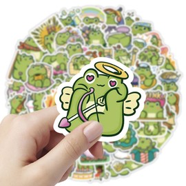 60pcs Cartoon Frog Stickers Pack,Cute and Kawaii Vinyl Waterproof Stickers for Laptop/Skateboard/WaterBottle/Phone/Scrapbooking/Room Decor/Hard Hat,Stickers for Kids Boys Teens Girls ,Autocollant Enfant