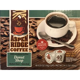 Aspen Ridge Coffee K Cups - Donut Shop Single Serve Coffee Medium Roast, Extra Bold - 40 Count