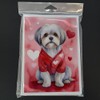 Caroline's Treasures DAC5384GCA7P Lhasa Apso My Valentine Greeting Cards Pack