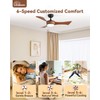 Sofucor 42 Inch Ceiling Fans with Lights-Modern Brown Small Bedroom