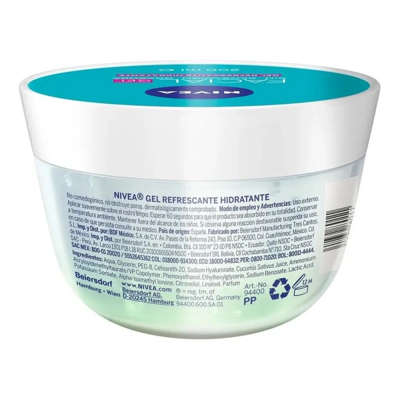 Nivea Gel Facial Refrescante E Hidratante Con Hyaluron 100ml