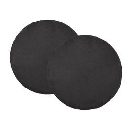 MEISH 2 Pieces Reptile Basking Platform Circular Slate Food Dish Landscape Habitat Decor for Turtle Lizard