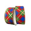 Christmas Nutcracker Plaid Wired Edge Ribbon, 1.5 Inch x 10