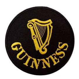 Guinness Harp Logo Patch 3" Embroidered Iron on Sew on Patch St James Gate Brewery Crest Dublin Ireland Travel Irish Souvenir Emblem DIY Gift