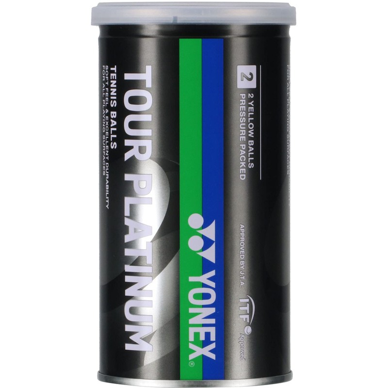 Yonex TB-TPL2 Tennis Balls, Tour Platinum, 2 Balls, 1 Can,