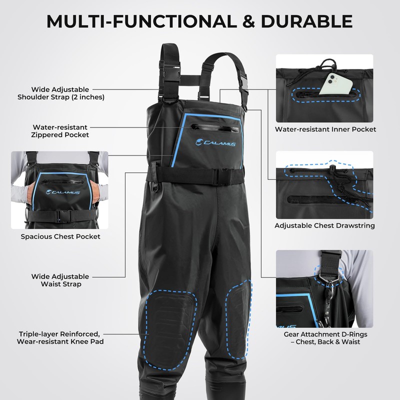 Calamus WaveWalker Fishing Waders for Men & Women, 100% Waterproof