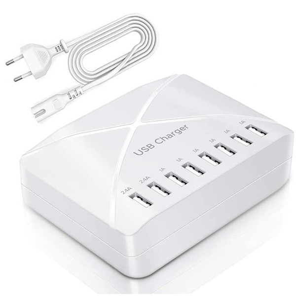 USB Charger 40W, 8-Port Desktop Multi USB Charger USB Charger