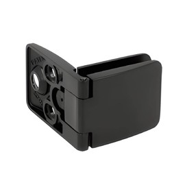 Gedotec Glass Door Hinge Middle Hinge Black Matt Square I Easy Installation of Glass Plate for Clamping I Use Centre - Open Design