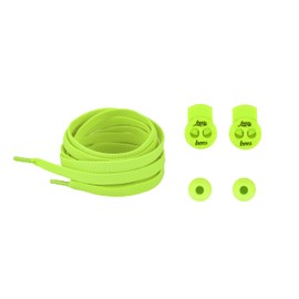 LAZY LACES ™ Flat Elastic No Tie Lock Shoelaces for Sports, Walking, Trekking & Running | Toddlers, Kids, Adults, Elderly, Disabled & People with Low Mobility (Neon yellow)