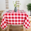 ShinyBeauty Checkered Tablecloth Square 54"x54" Red White Buffalo Plaid Table